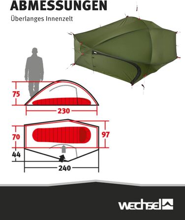 Трекінговий намет Wechsel Pathfinder I Геодезичний намет на 1 особу I Штормостійкий експедиційний намет I Компактний та портативний I Ідеальний намет для кемпінгу, пішого туризму, трекінгу та їзди на велосипеді
