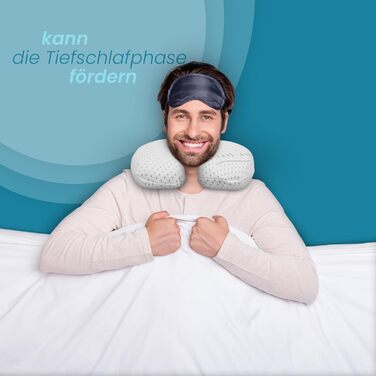 Подушка для шиї Bestlivings з піни з ефектом пам&39яті (Подушка для шиї / 30 см x 35 см x Ø9 см) Віскоеластична подушка для голови - Знімний чохол Silver Protect Antimicrobial - Сертифікована подушка для шиї Oeko-Tex (30x35 см)