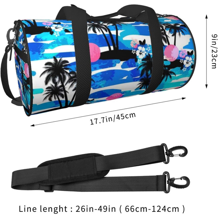 Дорожня сумка-циліндр з пальмовим принтом, спортивна сумка для чоловіків та жінок, сумка-мішок, спортивна сумка