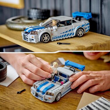 2 Fast 2 Furious Nissan Skyline GT-R (R34) Racing Car Toy to Build, 2023 Model Car Kit with Brian O&39Conner Figure 76917, 2 Fast