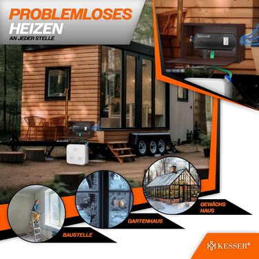 Дизельний обігрівач KESSER 8 кВт Дизельний обігрівач 12 В/24 В з таймером, РК-дисплеєм та пультом дистанційного керування Швидкий нагрів Повітряний обігрівач з глушником та термостатом (чорний, 8 кВт) Чорний 8 кВт