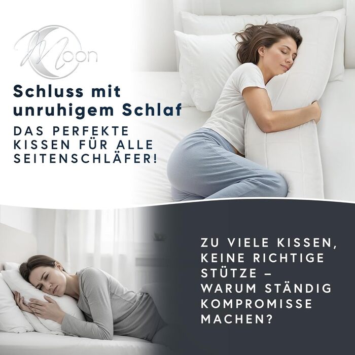 Класична подушка для сну Moon Single Side 40x200 см 100 поліестер (564380) 40x200 см Білий 1