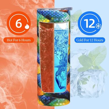 Кухоль з прямою трубочкою, 590 мл, принт у вигляді райдужної риб&39ячої луски, дорожній кухоль, підходить для кемпінгу, офісу та дому