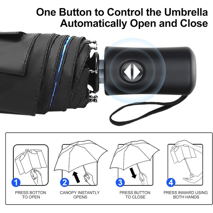 Складна туристична парасолька JIGUOOR вітрозахисна міцна 8-реберна захист від ультрафіолету Компактна парасолька зі стійкістю до ч