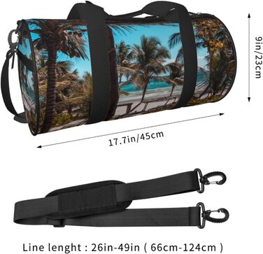 Спортивна сумка, дорожня сумка, пляжна сумка, з пальмами, принт, сумка на нічліг, чорна, універсальний розмір