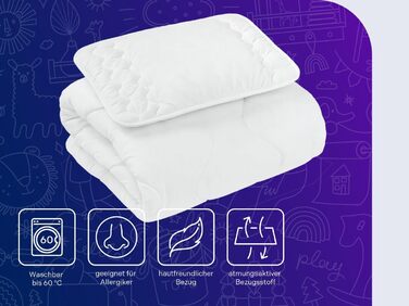 Дитячий комплект постільної білизни Traumnacht, перехідна ковдра, 100 x 135 см та 1 подушка 40 x 60 см, виготовлений з м&39якої мікрофібри, сертифікований Oeko-Tex, виготовлений за німецькими стандартами якості, всесезонна ковдра подушка з клімат-волокна