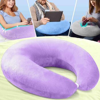 Ергономічна подушка Crealis - ваш союзник комфорту для творчих моментів подушка для читання та ігор для ліжка та дивана - ергономічна подушка для рук для читання, гри, роботи та в&39язання гачком (фіолетова, стандартна)