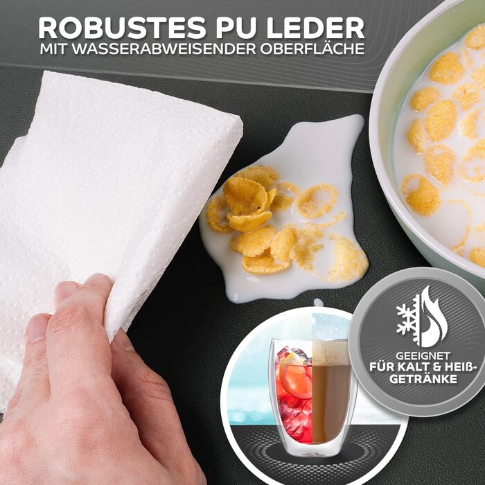 Набір з 4-х серветок Loco Bird з PU шкіри - серветки можна мити - серветка 43x30см - серветка чорна з обох сторін, серветка під шк