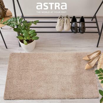 Килимок для дверей Astra Indoor, нековзний - легкий у догляді, миється, брудозатримуючий килимок - вхідний килимок без ПВХ - високопоглинаючий килимок, сіро-коричневий, 50 x 80 см (прямокутний), бежевий
