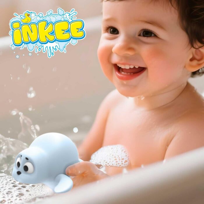 Іграшки для ванни INKEE Wind-Up Drop Ocean набір з 3-х фігурок (акула, крокодил та тюлень) заводні іграшки для дітей, розчинні у воді, кумедні іграшки для ванни 3 в 1