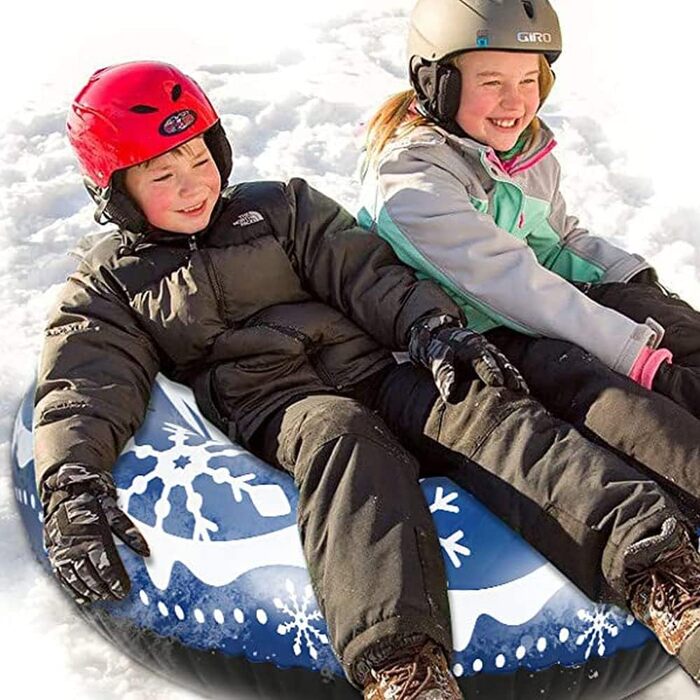 Надувні санки для дорослих дітей - JanTeelGO Snow Tube шина снігова шина розсувна шина 120см з ручками, стійка до подряпин, морозо