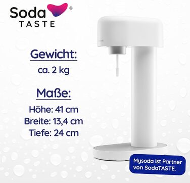 Економ пакет Mysoda Ruby - алюмінієвий виробник газованої води з пластиковою пляшкою об'ємом 1 л і 0,5 л без бісфенолу А, циліндр CO2 Classic циліндр CO2 Lemon (білий)