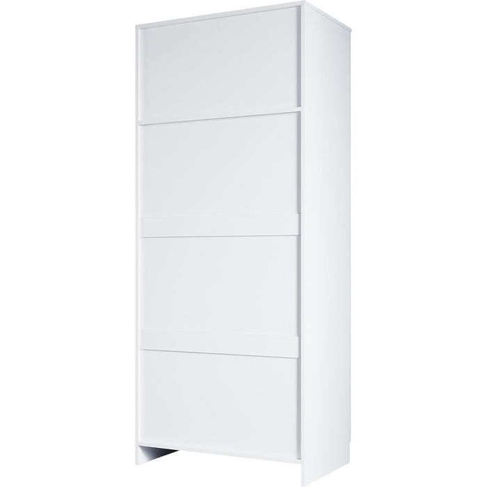 Шафа SONNI з дзеркальними дверима білого кольору, універсальна 2-дверна шафа для вашої спальні, 76 см (Ш) x 47 см (Г) x 180 см (В).