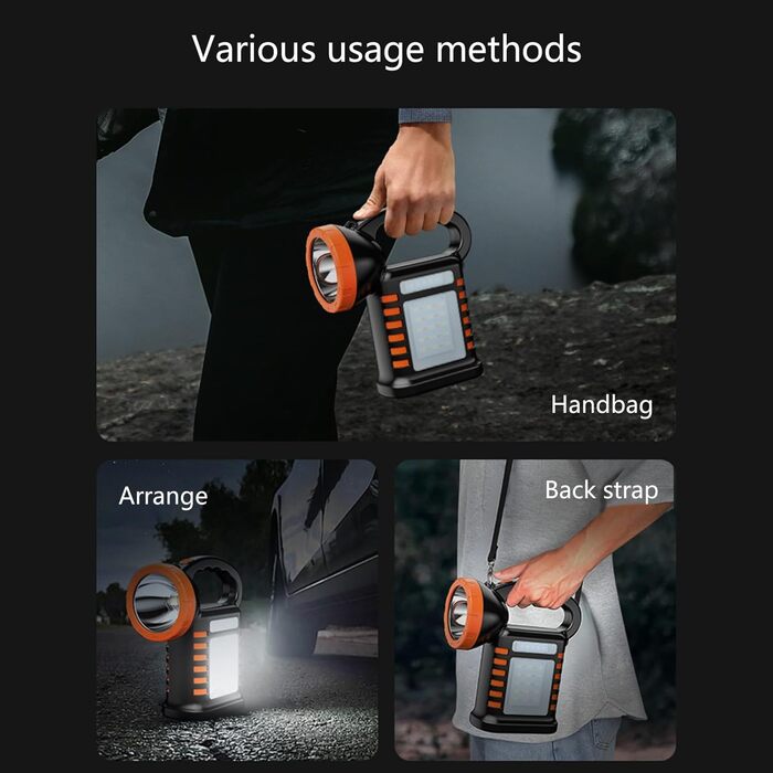 Водонепроникний аварійний ліхтарик, що працює на сонячній енергії, акумуляторний світлодіодний ліхтарик для кемпінгу, активного відпочинку, надзвичайних ситуацій, міцний, водонепроникний світлодіодний ліхтарик зеленого кольору