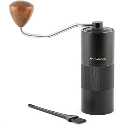 Ручна кавомолка Hansekche - Високоякісна ручна кавомолка з нержавіючої сталі з регульованим помелом - Професійний аксесуар для кав
