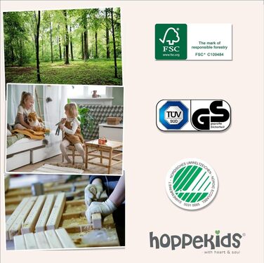 Дитяче ліжко Hoppekids 70x160 см, ліжко-горище/середній рівень сну, виготовлене з масиву сосни, біле, виготовлено в ЄС, з 10-річною гарантією 70x160 білий