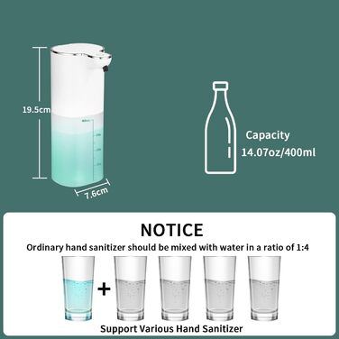 Автоматичний дозатор мила JOFLVA, настінний дозатор мила без свердління, електричний дозатор мила 400 мл, перезаряджається від USB