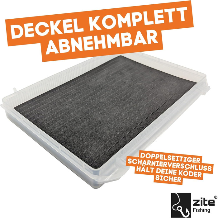 Коробки для рибальських снастей Zite з пінопласту EVA, набір з 3 шт. , 25,5 x 19,5 x 3,5 см Вставка з пінопласту EVA з безперервними прорізами, верхня частина для різних аксесуарів Прозора застібка на петлях, коробка для рибальських снастей, коробка для с