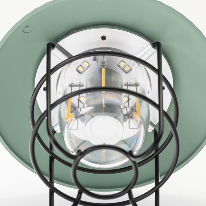 Світлодіодний кемпінговий ліхтар Skandika Soroya в ретро-стилі Регульований колір світла, з регульованою яскравістю, акумулятор 2000 мАг, 500 люмен Ідеально підходить для кемпінгу, саду, активного відпочинку на свіжому повітрі, зелений