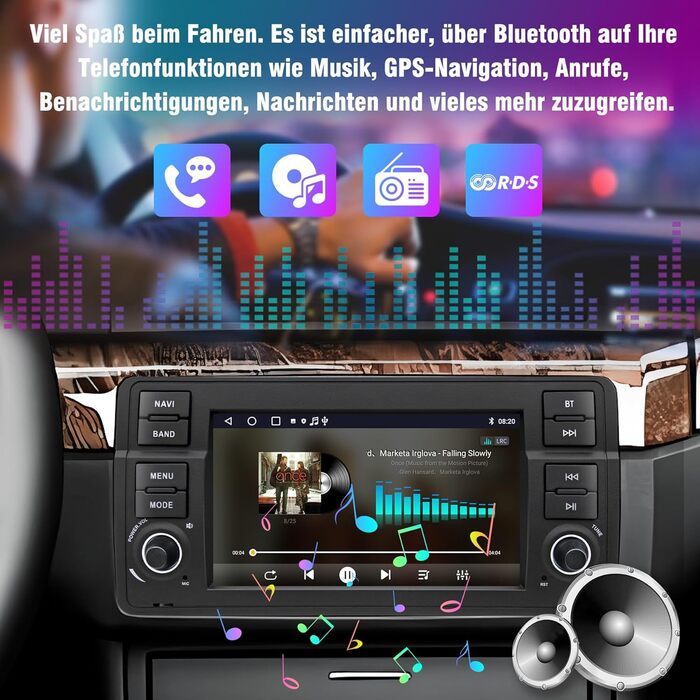 Автомагнітола для BMW E46 1999 2000 2001 2002 2003 2004, Android 12 2G32G радіо з GPS-навігацією CarPlay Android Auto Bluetooth WLAN USB керування на кермі, 7-дюймовий сенсорний екран
