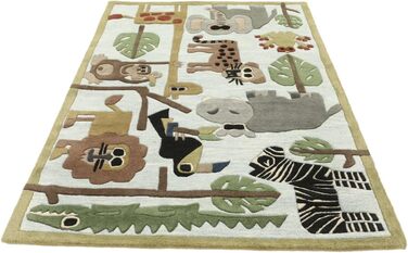 Зоопарк ручної роботи, Килимок для дитячої кімнати, 170 x 240 см, Дитячий килимок для дітей, Ігровий килимок для немовлят, Сучасни