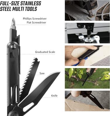 Багатофункціональні плоскогубці SwissTech 16 в 1, складні Mulitool Tool Багатофункціональні плоскогубці, з ножицями, ножем, пилкою