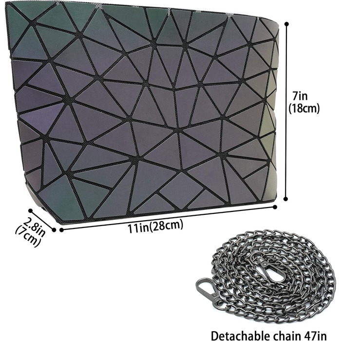 Маленькі жіночі клатчі на кожен день Геометричні сумочки для жінок Яскраві сумочки та сумки на ланцюжку, Геометричні сумки та голографічні крос-боді Набір A