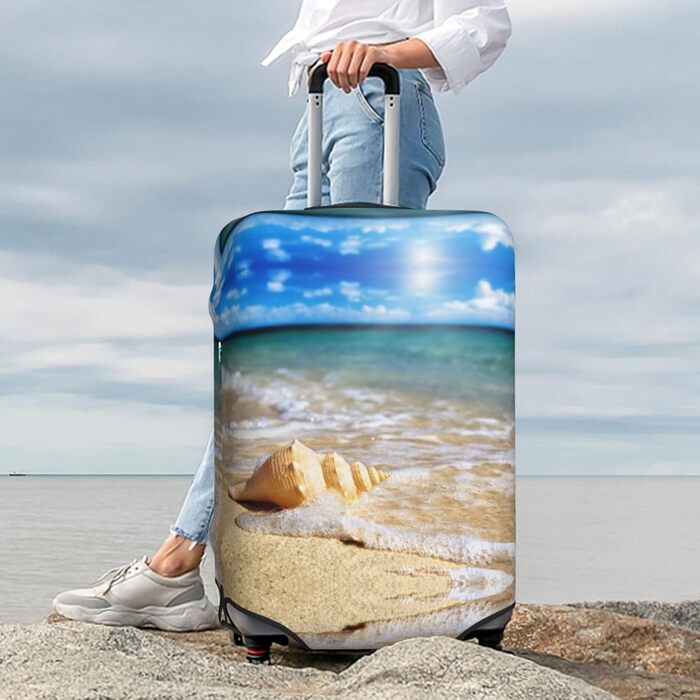 Чохол для валізи Морська Раковина, міцний захист для багажу розміром 45.7-81.3 см, чорний, великий розмір