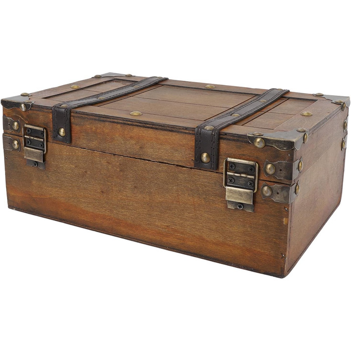 Дерев&39яний футляр для зберігання сумки Taidda у вінтажному стилі, багатофункціональна портативна валіза з потертим виглядом, органайзер для одягу, іграшок, фотореквізиту з сільським дизайном (малий) повсякденний