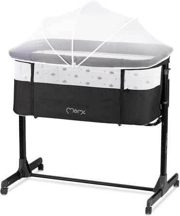 Багатофункціональна тумбочка та дитяче ліжко MoMi REVO, 6-рівневе регулювання висоти від 72 до 82 см, темно-сірий колір