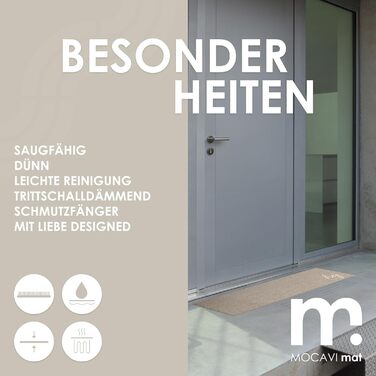 Килимок MOCAVI для дверей, парковка для взуття, 30x100 см, що прається, бежевий, Hej Scandi, килимок для взуття, довгий, вузький, без взуття, декоративний для входу, для приміщень, для вулиці, килимок для передніх дверей, килимок для багажника, 30x100 см,