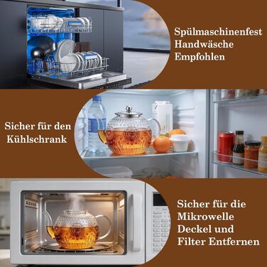 Чайник скляний з ситечком STNTUS, 1.2 л чайник для розсипного чаю та квіткового чаю, жаростійке боросилікатне скло, зручний вилив HX-1200 мл