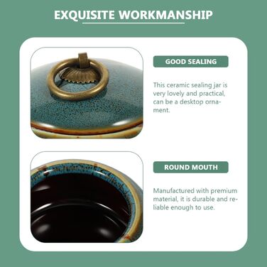 Багатофункціональний керамічний контейнер для зберігання чаю TOYANDONA синього кольору, герметичний для розсипного чаю, кави, сухофруктів, декоративний та практичний для дому та кухні