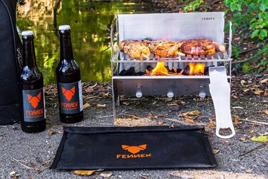 Мобільний та вставний вугільний гриль з нержавіючої сталі для кемпінгу, походів, автофургонів, саду та барбекю на свіжому повітрі