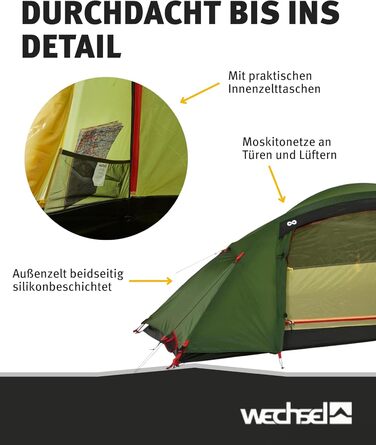 Трекінговий намет Wechsel Pathfinder I Геодезичний намет на 1 особу I Штормостійкий експедиційний намет I Компактний та портативний I Ідеальний намет для кемпінгу, пішого туризму, трекінгу та їзди на велосипеді