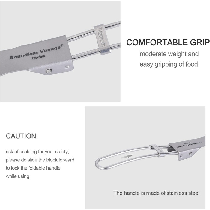 Безмежна подорож Титанова складна ложка Набір виделок Spork Посуд для кемпінгу на відкритому повітрі Титанові столові прибори Ланч
