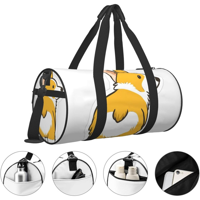 Містка дорожня сумка, легка та довговічна, ідеальний подарунок для подорожей, відпустки, ділових поїздок та іншого. З милим дизайном коргі. Універсальний розмір.