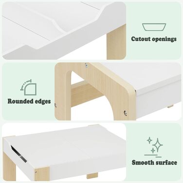 Дитячий стіл Lestaraiin з 2 стільцями, дитячий стіл з місцем для зберігання, дитячий художній стіл, дитячий комплект сидіння з двосторонньою та знімною стільницею, комплект дитячих меблів для дитячих кімнат та дитячих садків, білий