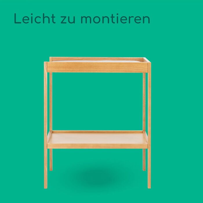Пеленальний столик для немовлят, 012 місяців (11 кг), включаючи пеленальний килимок, водонепроникний, легко чиститься, перевірено на безпеку, легкий доступ для дитини, відділення для зберігання, легке складання, натуральне дерево