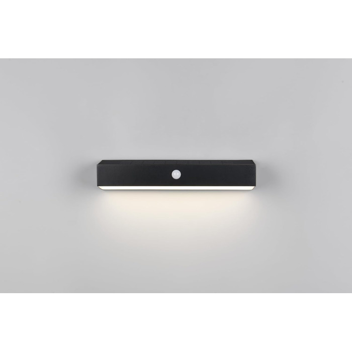 Гібридний сонячний LED-настінний світильник Reality Leuchten R23306102, сріблястий/чорний пластик, 6 Вт, з датчиками руху та освітленості, орієнтаційне світло