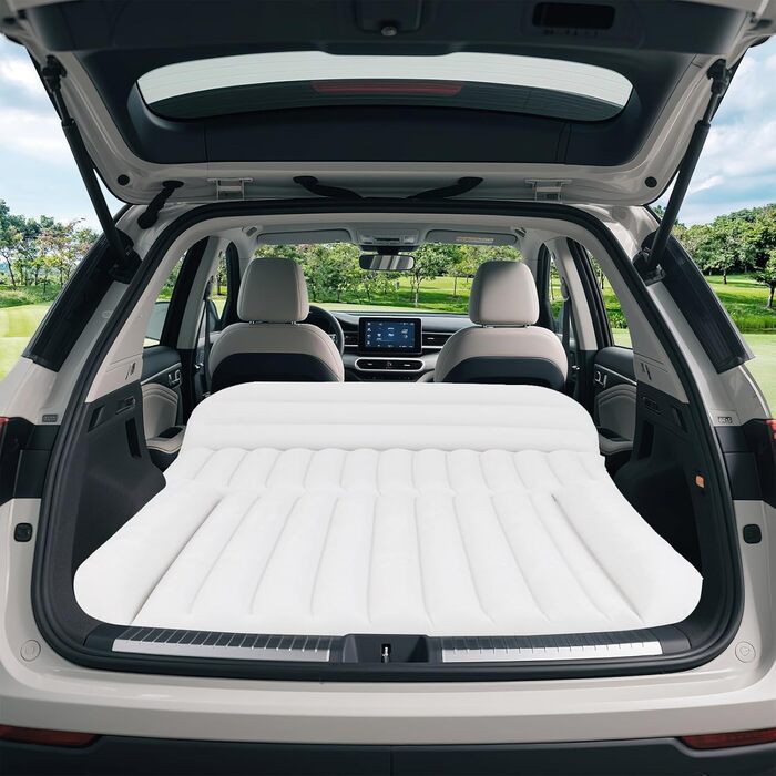 Автомобільний матрац COSTWAY, 190 x 130 см, надувний матрац для позашляховиків, двосторонній, надувний матрац з повітряним насосом та сумкою для перенесення, автомобільний матрац для багажника, кемпінгу, подорожей, активного відпочинку на природі (бежевий