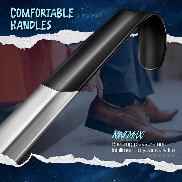 Довгий металевий ріжок для взуття, довгий ріжок для взуття з нержавіючої сталі, 42 см міцний великий ріжок для взуття, упаковка з