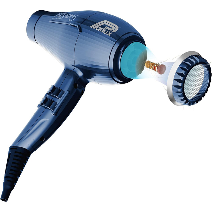 Подарунковий набір з фена та дифузора Parlux Alyon Night Blue Легкий професійний фен з технологією іонізації повітря потужністю 22