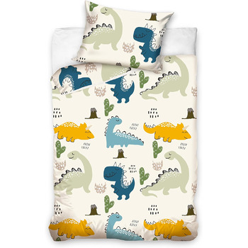 Дитяча постільна білизна BELIKATO 100x135 з 100 бавовни з мотивами динозаврів - комплект дитячої та дитячої постільної білизни для