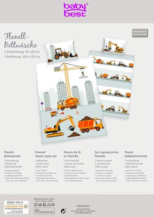 Комплект постільної білизни для немовлят BABY BEST, двосторонній мотив Jana Baustelle, підковдра 100x135см, наволочка 40x60см, фла