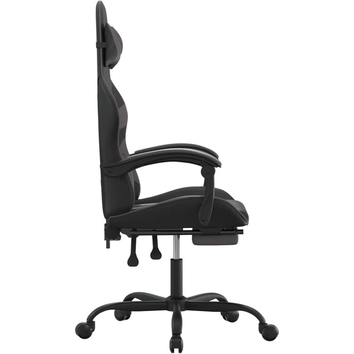 Ігрове крісло з підставкою для ніг, крісло для ПК, ігрове крісло, крісло для геймерів, крісла для домашнього офісу, крісла для ігор, крісло для PlayStation, комп&39ютерне крісло, чорно-сіра штучна шкіра