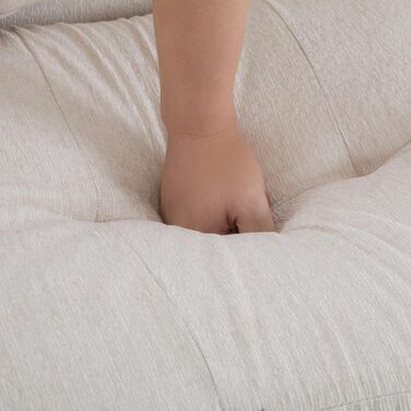 Двомісний диван, м&39який диван, диван з товстими подушками, м&39які меблі, бежева шениллова тканина, підходить для вітальні, спальні, квартири