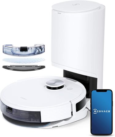 Робот-пилосос ECOVACS DEEBOT N10 PLUS зі шваброю 4300 Па, автоматична всмоктувальна станція, до 300 хв/400 м, лазерна навігація Tr