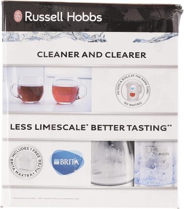 Чайник Russell Hobbs Фільтр для води BRITA MAXTRA Insert Чистота (фільтр-вставка 1л 0,5 л, 2200 Вт, світлодіодне освітлення, в т.ч. картридж фільтра, фільтр Lime, індикатор заміни картриджа) Чайник для чаю 22850-70 Чайник з фільтром для води Brita