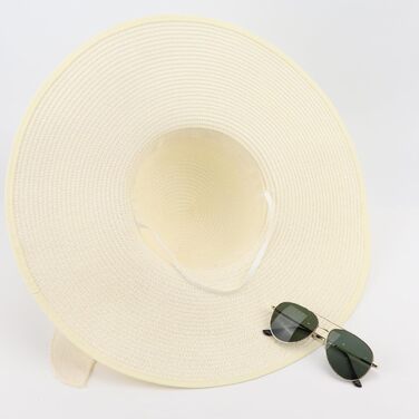 Жіночий широкополий солом&39яний капелюх, складний захисний пляжний капелюх, елегантний літній капелюх, сонцезахисні капелюхи UPF 50, один розмір, білий, Великобританія